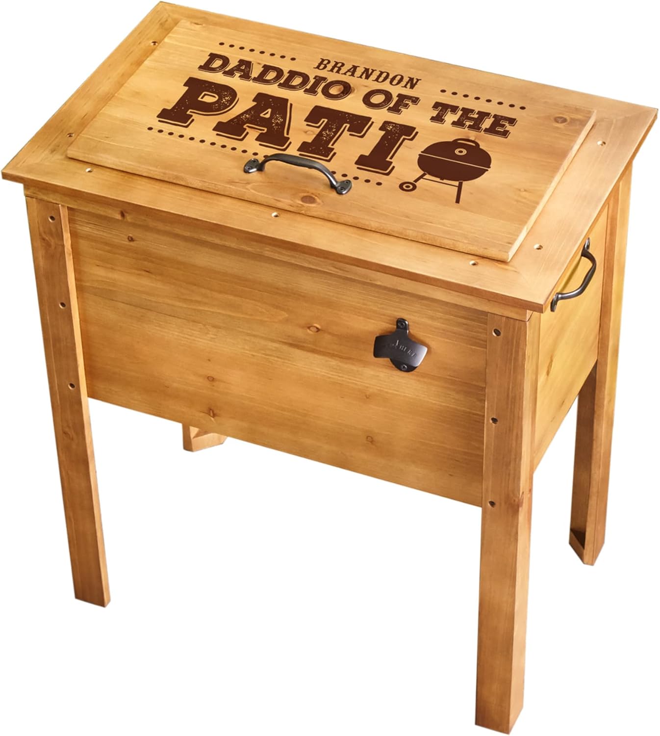 Let's Make Memories Personalized Wood Beverage Chiller - Custom Beverage Tub - For Couples - 7.5"D x 19.5"W x 8.5"H