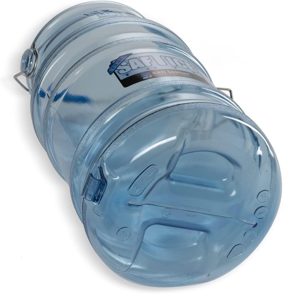 San Jamar Saf-T-Ice Ice Tote with Ice Machine Hanger for Bars, Restaurants, Kitchens, And Fast Food, Polycarbonate, 6 Gallons, Blue, (Pack of 2)