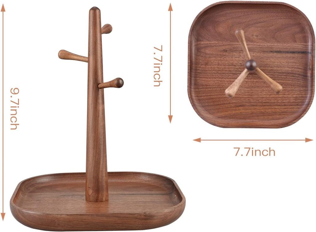 “Generic” C-Joy Wood Handmade Wooden Key Holder, Key Rack for Entryway, Wood Decorative Organizer,Jewelry Key Stand Hanging Organizer (Walnut) , CJWKS01-WN