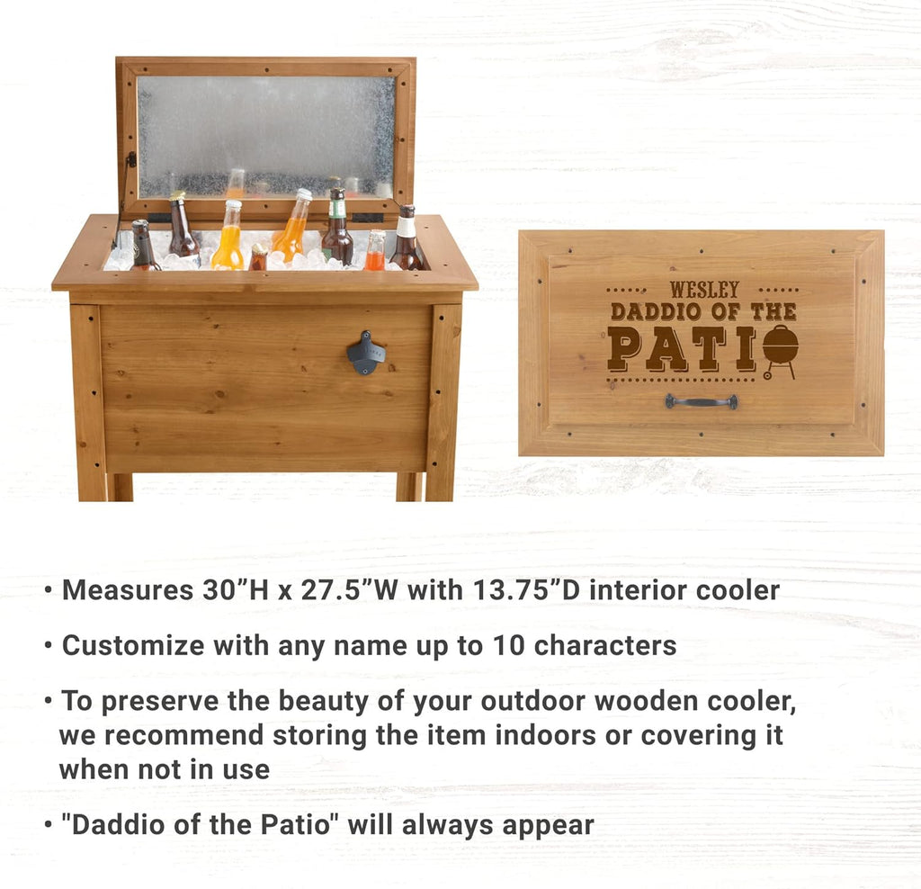 Let's Make Memories Personalized Wood Beverage Chiller - Custom Beverage Tub - For Couples - 7.5"D x 19.5"W x 8.5"H