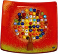 MY ITALIAN DÉCOR - Murano Glass Tree of Life Dish, Red Decorative Dish, Jewelry Tray, Jewelry Holder, Home Decor, Gifts for Her, Catchall Tray, Key Holder Bowl, Made in Italy (Medium)