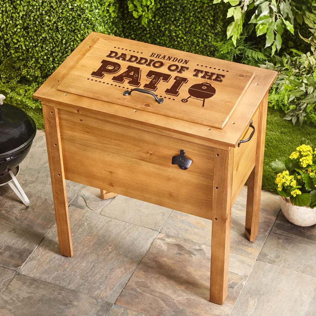 Let's Make Memories Personalized Wood Beverage Chiller - Custom Beverage Tub - For Couples - 7.5"D x 19.5"W x 8.5"H